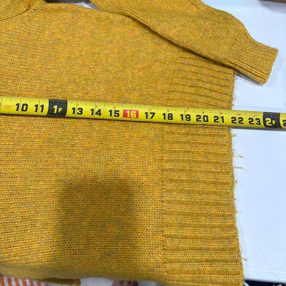 J. Crew Alpaca-Blend Mustard Yellow Crewneck Sweater AR942 Medium Knit - Picture 7 of 7